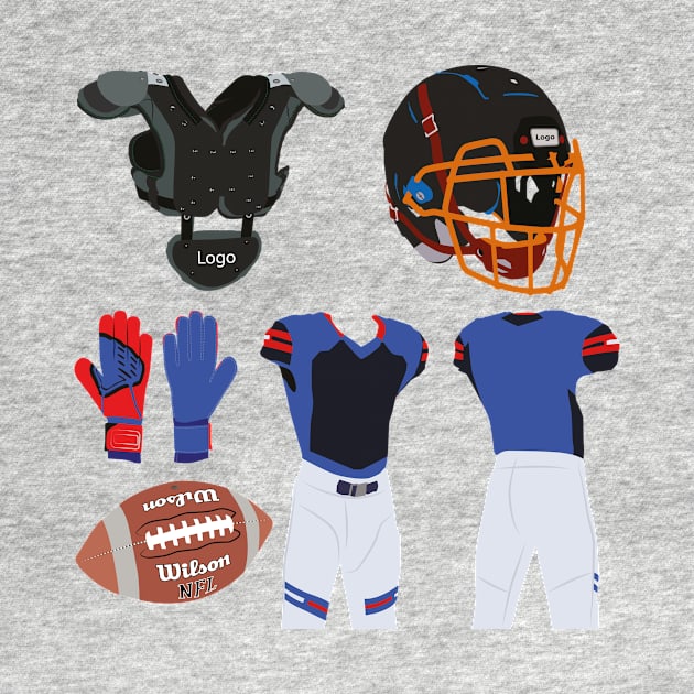 American Football Accessories Stickers by VectorPB